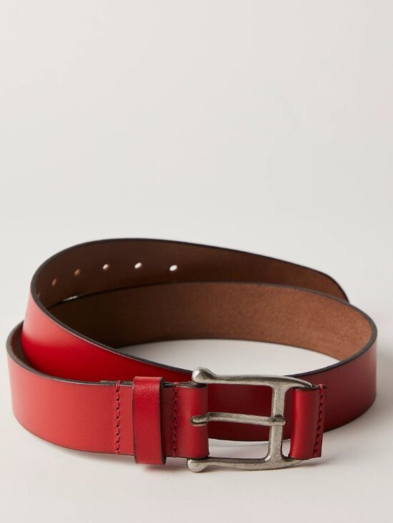 NWT Free People Carraway Leather Belt in Sour Cherry main image 3